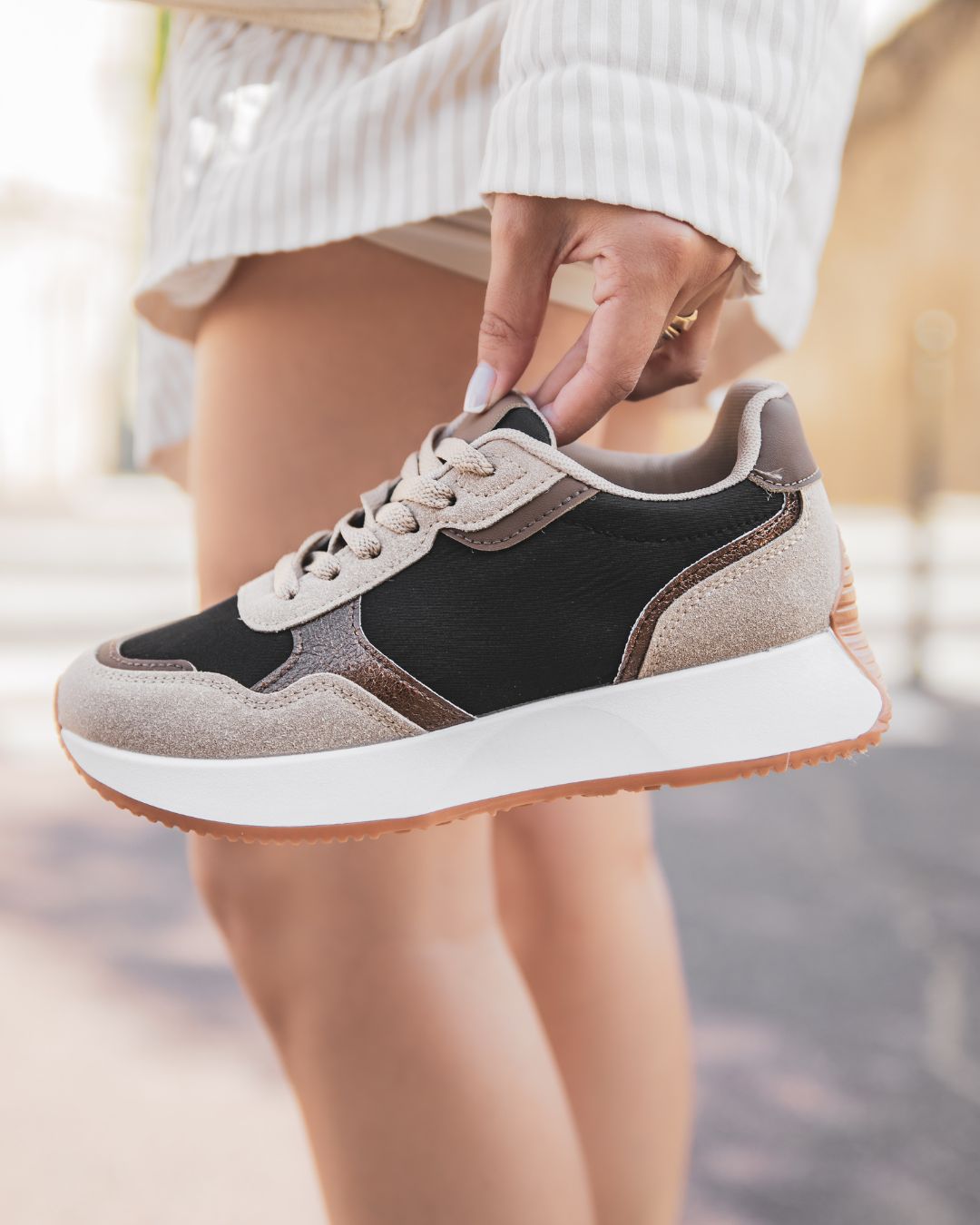 Zapatillas plataforma mujer negras best sale