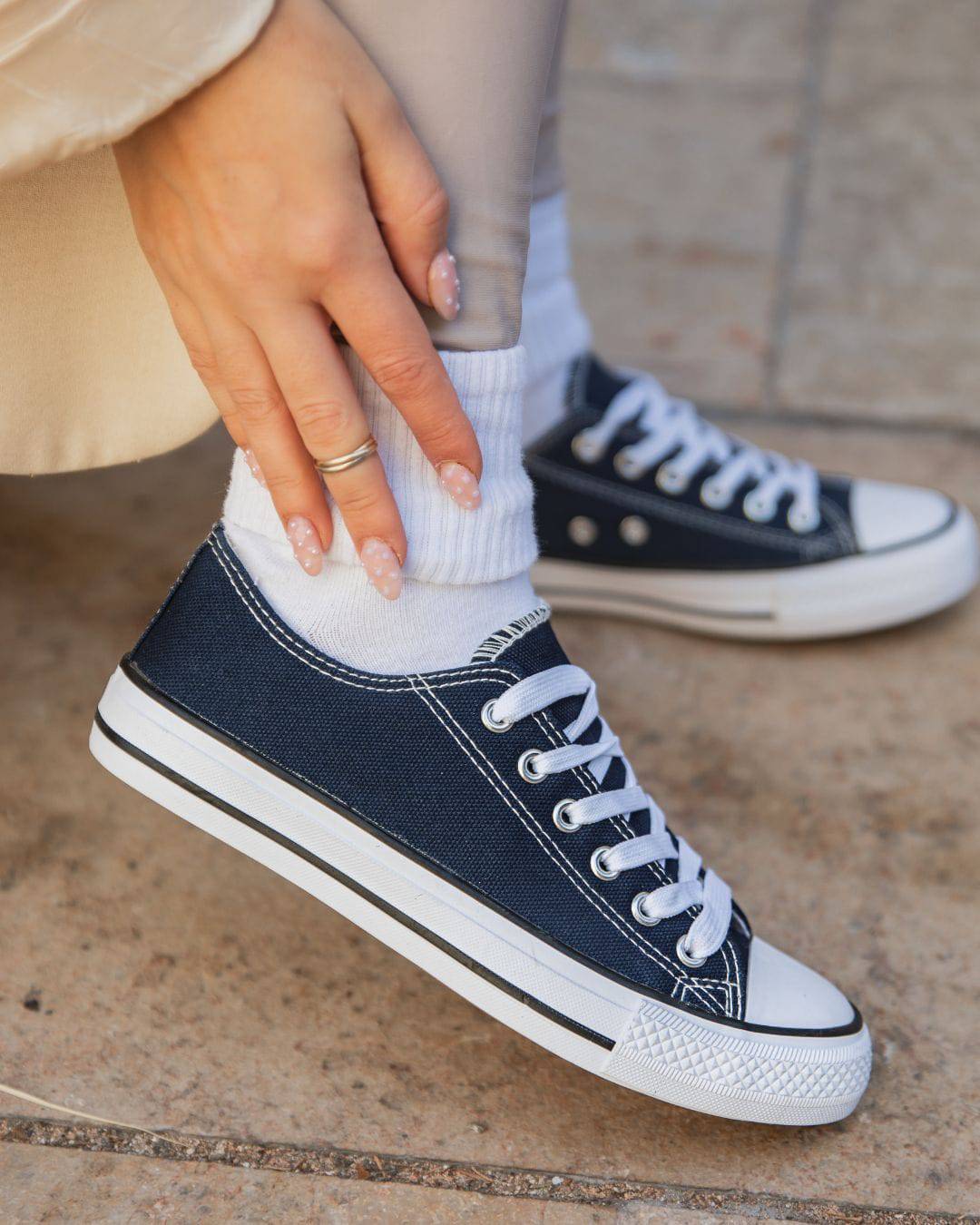 Zapatillas lona mujer azules con cordones Sandra Casualmode.es
