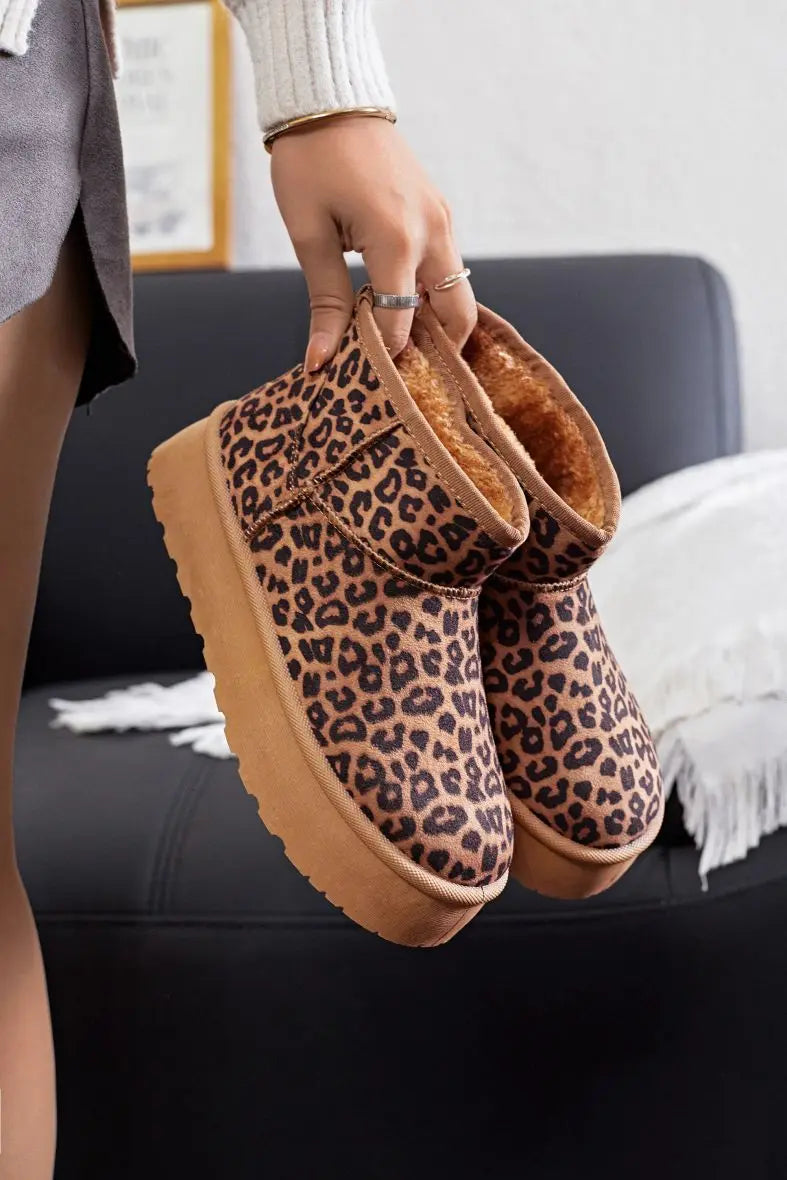 Botines mujer leopardo con plataforma y forradas - Alexane - Casualmode.es