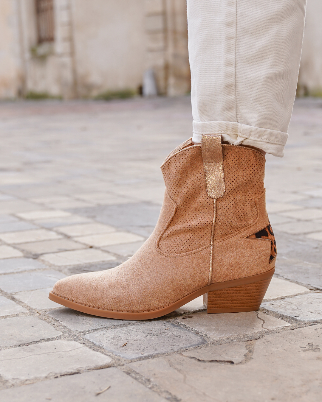 Botines camperos mujer camel con tacón - Francesca - Casualmode.es