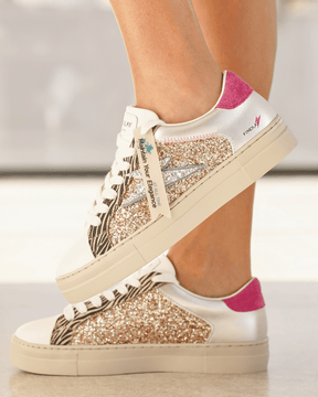 Zapatillas mujer rosas con cordones - Sandrine