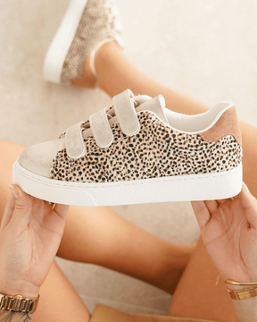 Zapatillas mujer leopardo con velcro - Pamela
