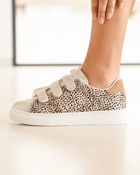 Zapatillas mujer leopardo con velcro - Pamela
