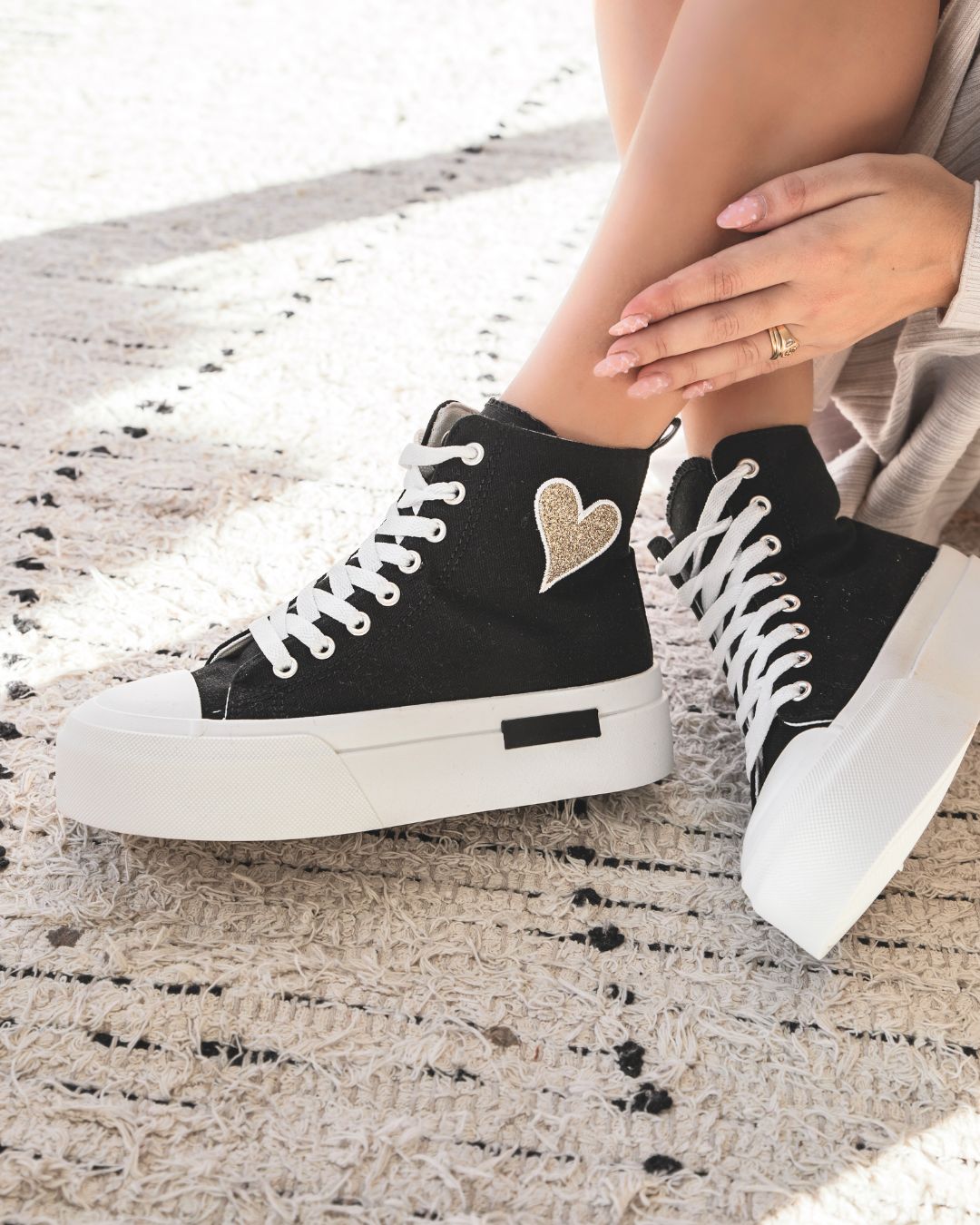 Zapatillas de lona negras mujer deals